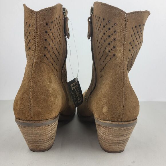 Dingo Miss Priss Studded Pointed Toe Zippered Cowgirl Booties - Picture 13 of 15